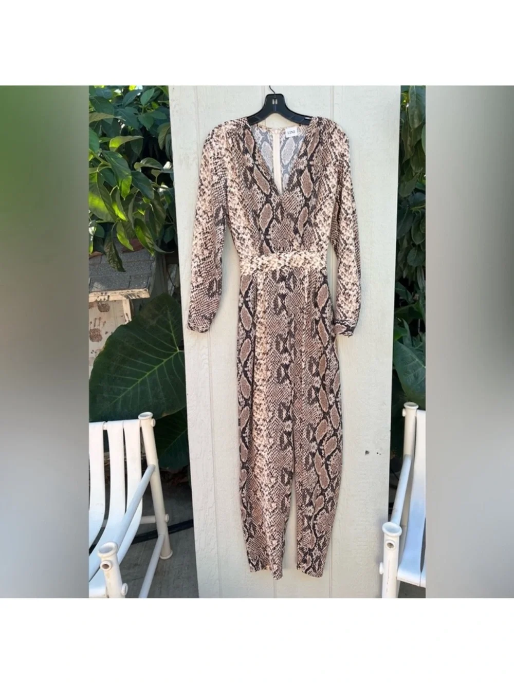 Lini stella snake print long sleeve jumpsuit - Picture 2 of 5
